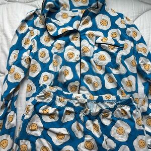 BedHead Blue and Yellow Egg Print Pajama Set